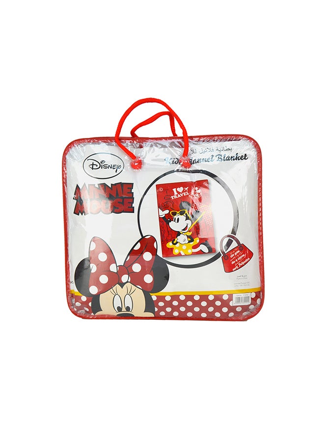 Disney - Minne Mouse Design  Flannel Blanket Polyester Red 160x220cm - Image 1