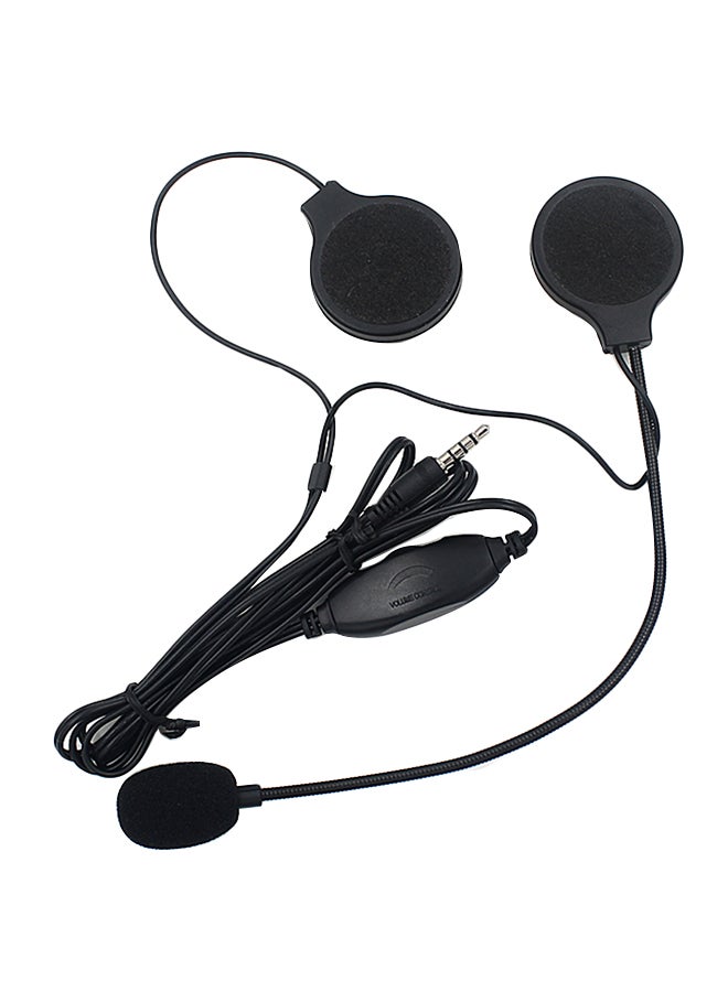 Wired BT Motorbike Intercom Helmet Headphone Black - Image 1