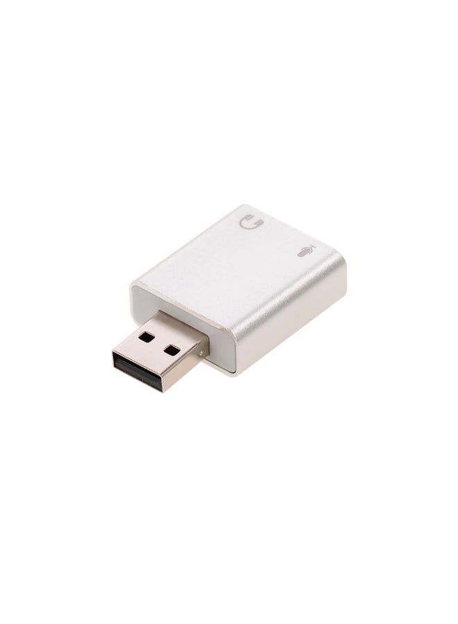 USB Audio Sound Card For Mac OS/Win 7/8/Android Silver  - Image 3