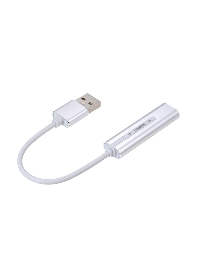 Generic USB External Sound Card For Laptop PC Silver  - Image 3