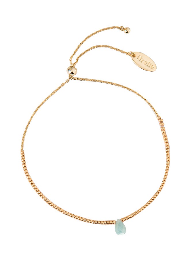 ORELIA LONDON - 18K Gold Plated Semi P Bracelet With Healing Gem - Image 1