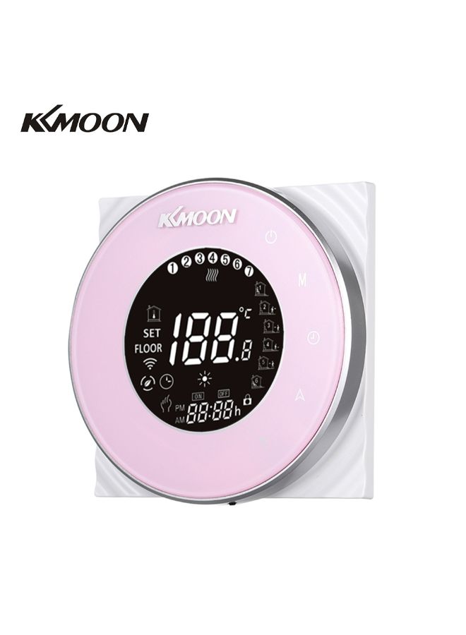 كيه كيه مون منظم حرارة رقمي بشدة تيار 5 أمبير مزود بشاشة لمس لأجهزة تسخين الماء التي تعمل بالغاز E8442P-2-A وردي/أسود - Image 3