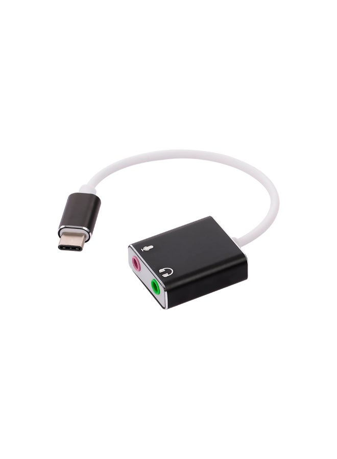 USB-C External Sound Card For Laptop Macbook Pro Black  - Image 3