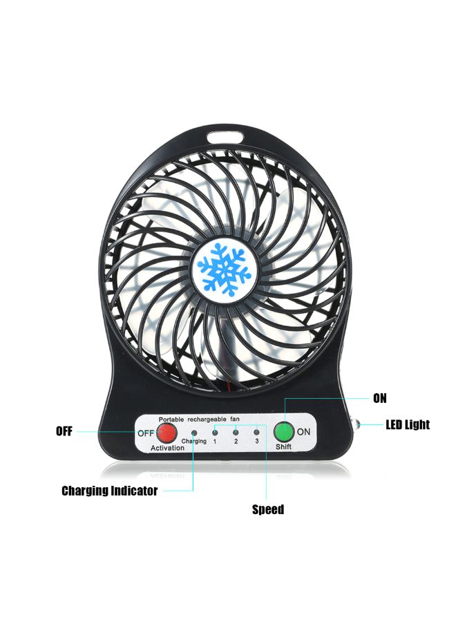 مروحة صغيرة بإضاءة LED HB-1 أسود/ أبيض - Image 2