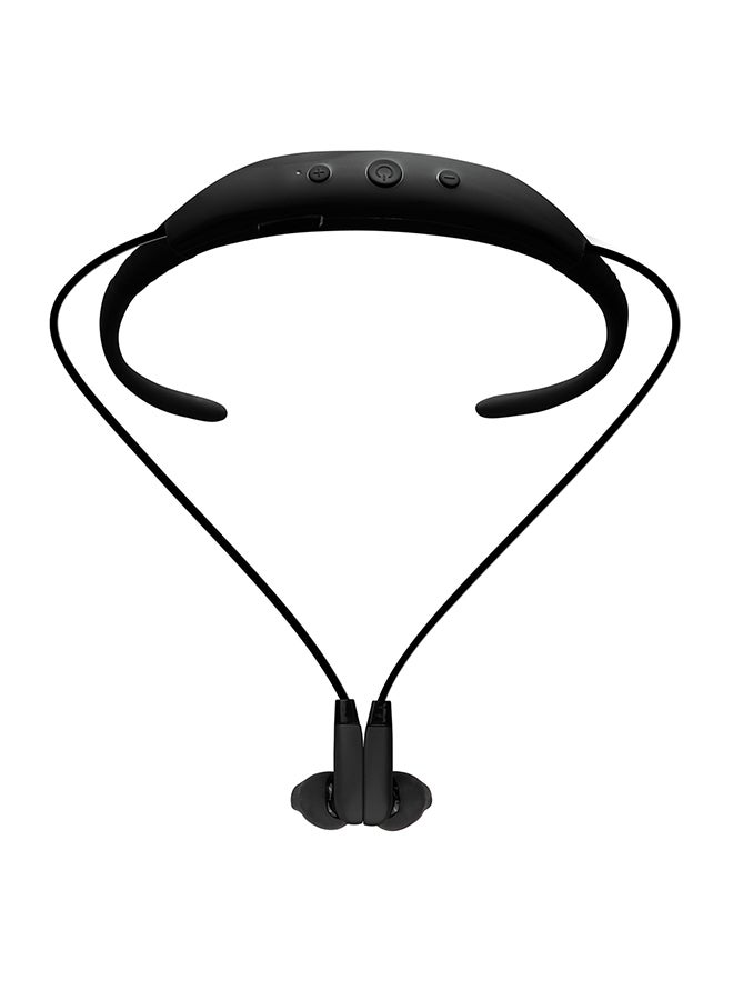 آيندز سماعة أذن داخلية لاسلكية بسلك للتثبيت على الرقبة تعمل بخاصية البلوتوث مزودة بميكروفون أسود - Image 1
