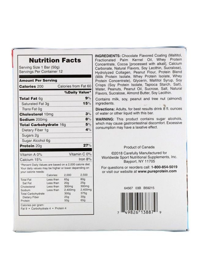 Pure Protein 12-Piece Chocolate Peanut Butter Protein Bar  - Image 3