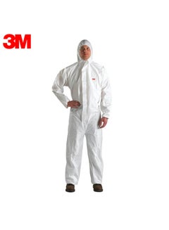 3M 4510 Hooded Protective Coverall White  - Image 2