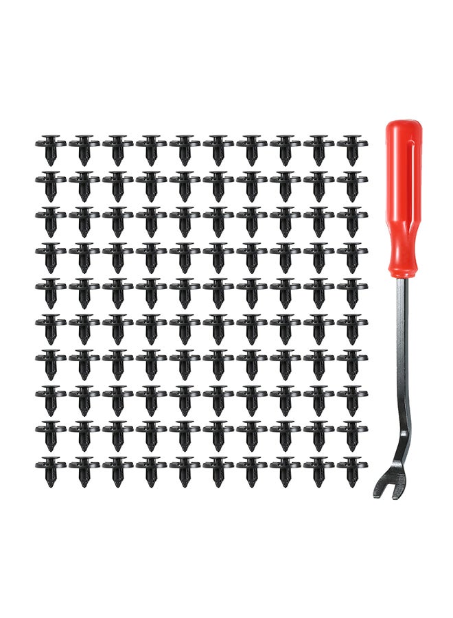 100-Piece Push-Type Bumper Fasteners Clip With Remover - Image 1