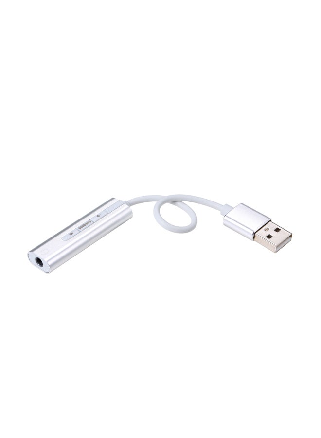 Generic USB External Sound Card For Laptop PC Silver  - Image 2