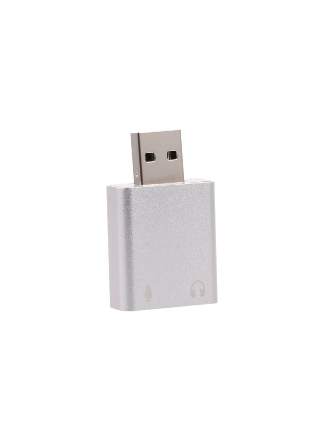 USB Audio Sound Card For Mac OS/Win 7/8/Android Silver  - Image 4