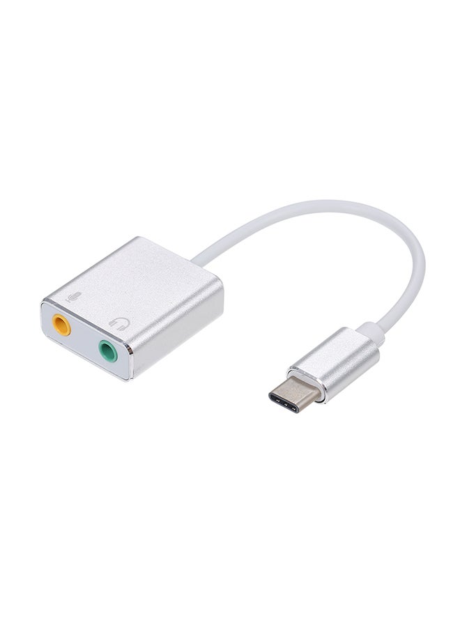 Generic USB External Sound Card For Laptop MacBook Pro Silver  - Image 1