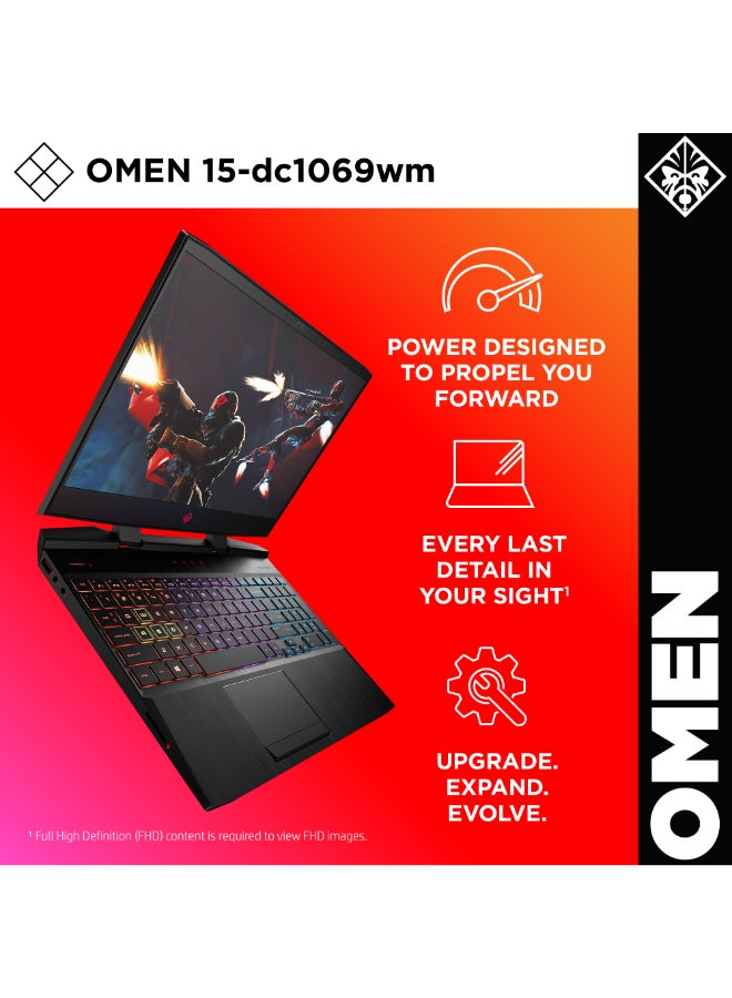 HP - Omen 15-DC1069WM Gaming Laptop With 15.6-Inch Display, Core i7-9750H Processor/16GB RAM/1TB HDD+256GB SSD Hybrid Drive/6GB NVIDIA GeForce RTX 2060 Graphics Black - Image 1