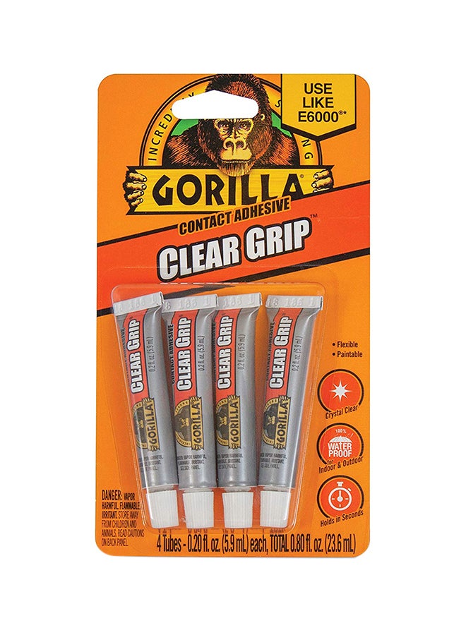 Gorilla - 4-Piece Clear Grip Mini Tubes Multicolour - Image 1