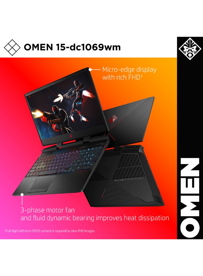 HP - Omen 15-DC1069WM Gaming Laptop With 15.6-Inch Display, Core i7-9750H Processor/16GB RAM/1TB HDD+256GB SSD Hybrid Drive/6GB NVIDIA GeForce RTX 2060 Graphics Black - Image 1