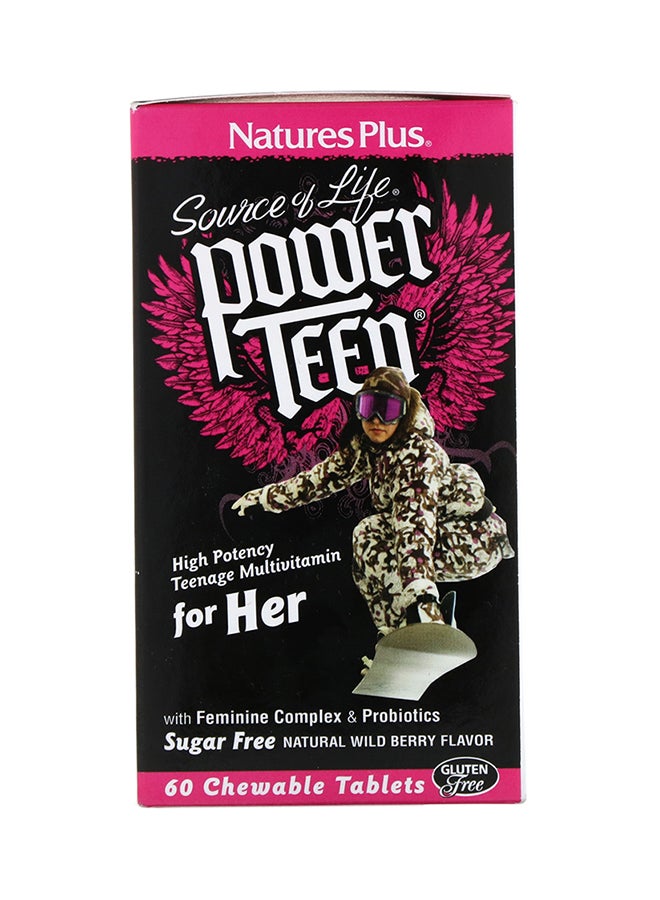 Nature'S Plus Source Of Life Power Teen For Her Sugar Free Natural Wild Berry Flavor