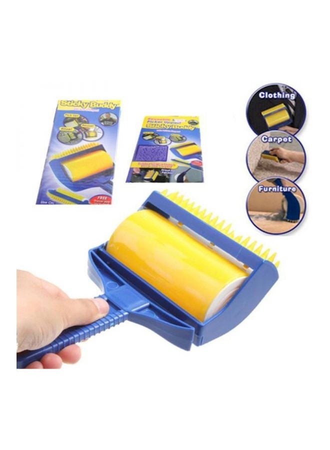 Generic Reusable Sticky Buddy Picker Lint Sticking Roller Pet Hair Remover Brush Lint Hair Cleaning Brush Roller Clothing Cleaning Tools Blue/Yellow - Image 2