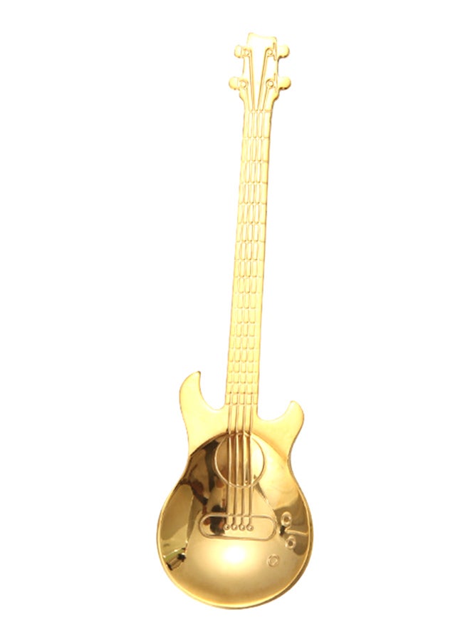 Guitar Shaped Coffee Spoon Gold 12x2x3.2cm  - Image 1