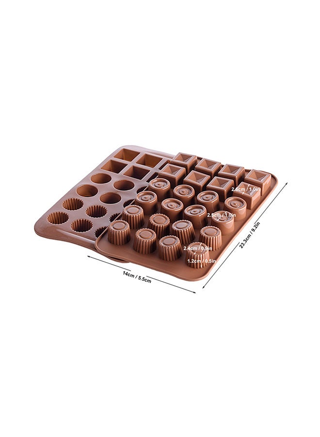 24 Grids Food Grade Silicone Cake Chocolate Baking Mould Brown 24x3x15cm  - Image 2