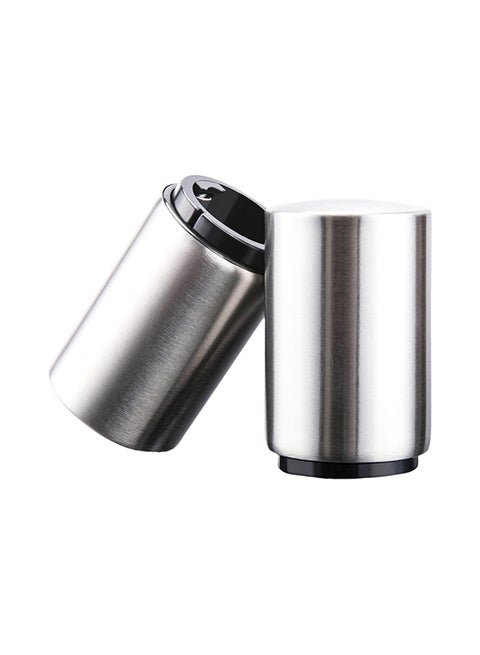2-Piece Automatic Bottle Opener Set Silver