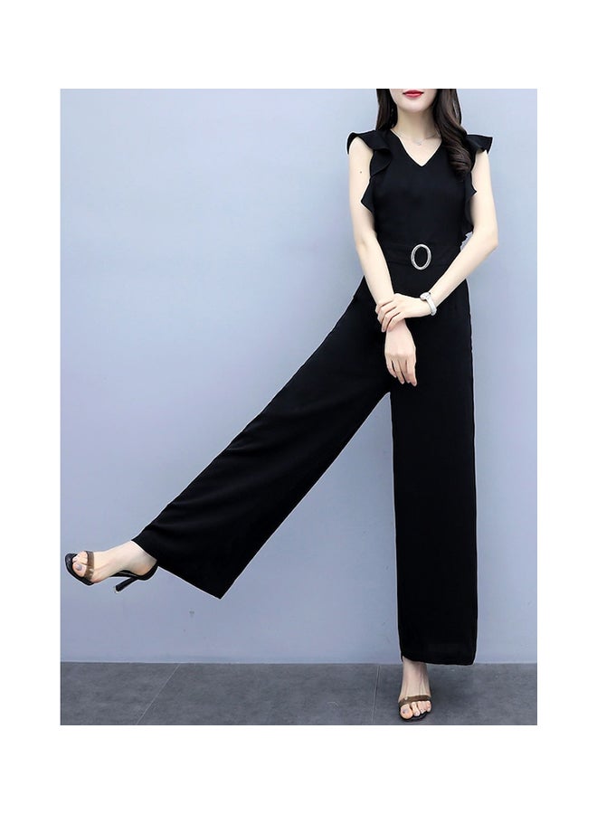 Stylish Sleeveless Jumpsuit Black - Image 3