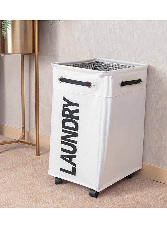 MARGOUN Square Colapsible Laundry Basket White/Black 60cm - Image 2