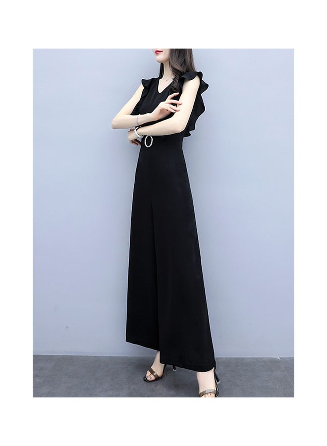 Stylish Sleeveless Jumpsuit Black - Image 4