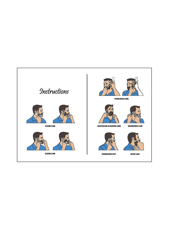 Multiple Edge Beard Shaping Comb Black 18x0.3x14cm - Image 3