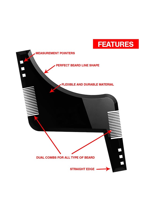Double-Edged Beard Shaping Comb Black 17x0.3x11.4centimeter