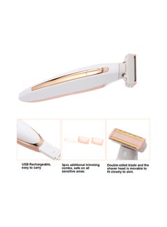 Generic Multifunction Rechargeable Electric Shaver Gold/White 21x3x14centimeter  - Image 5