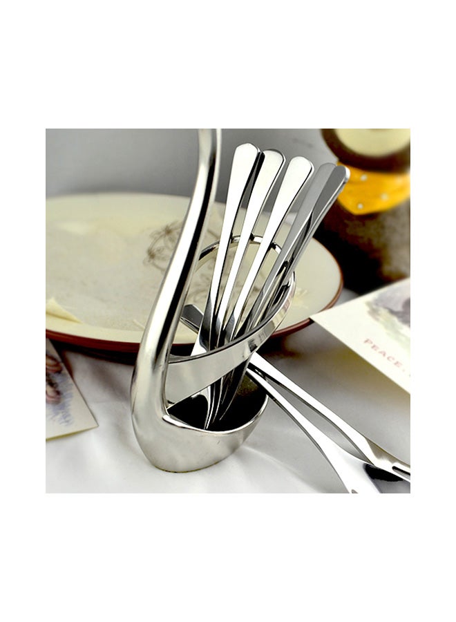 Swan Tableware Spoon Fork Holder Silver 17x6x8centimeter - Image 3