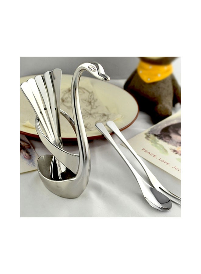 Swan Tableware Spoon Fork Holder Silver 17x6x8centimeter - Image 4