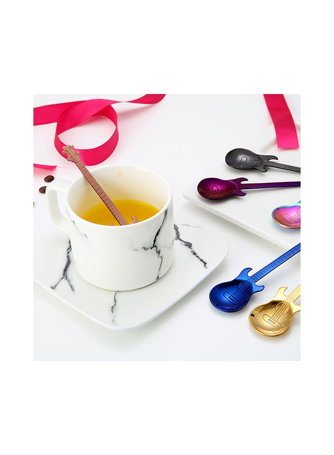 Guitar Shaped Coffee Spoon Black 12x2x3.2cm  - Image 3
