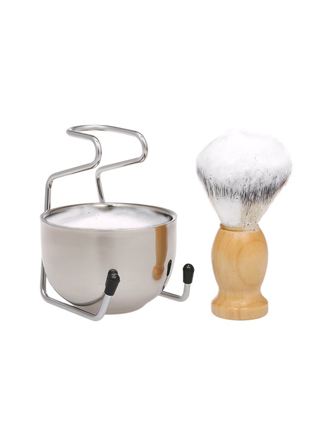 Generic Manual Shaving Kit Silver/Brown 13x8x9centimeter  - Image 5