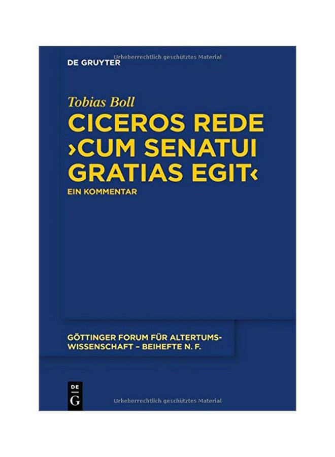 Ciceros Rede Cum Senatui Gratias Egit : Ein Kommentar hardcover german - 01 February 2020