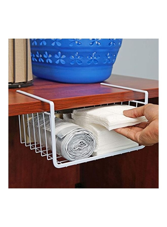 Southern Homewares Wire Under Shelf Storage Organization Basket White 10inch  - Image 3