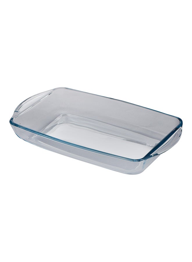 بوركام طبق مستطيل الشكل بمقبض شفاف 33x19سم