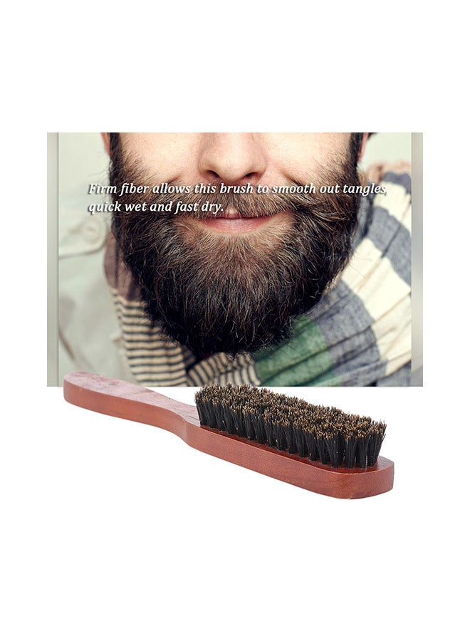 Beard Mustache Facial Wooden Hair Brush Brown 22x3x4cm - Image 4
