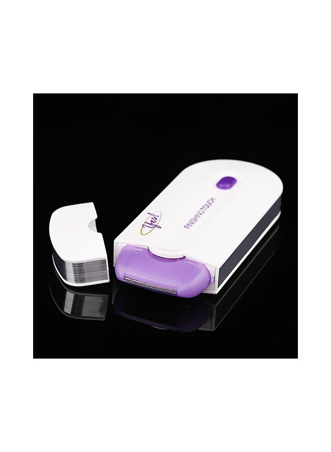 ماكينة إزالة الشعر بدون ألم تعمل باللمس وقابلة للشحن بنفسجي/أبيض 13x2x8سم - Image 2
