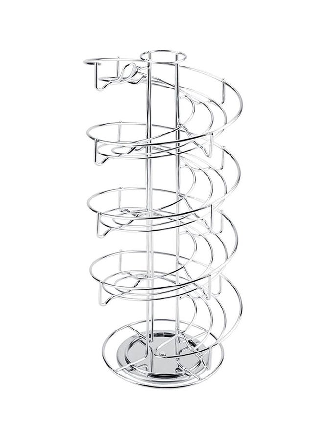 360 Degree Rotating Coffee Capsules Holder Silver 39centimeter