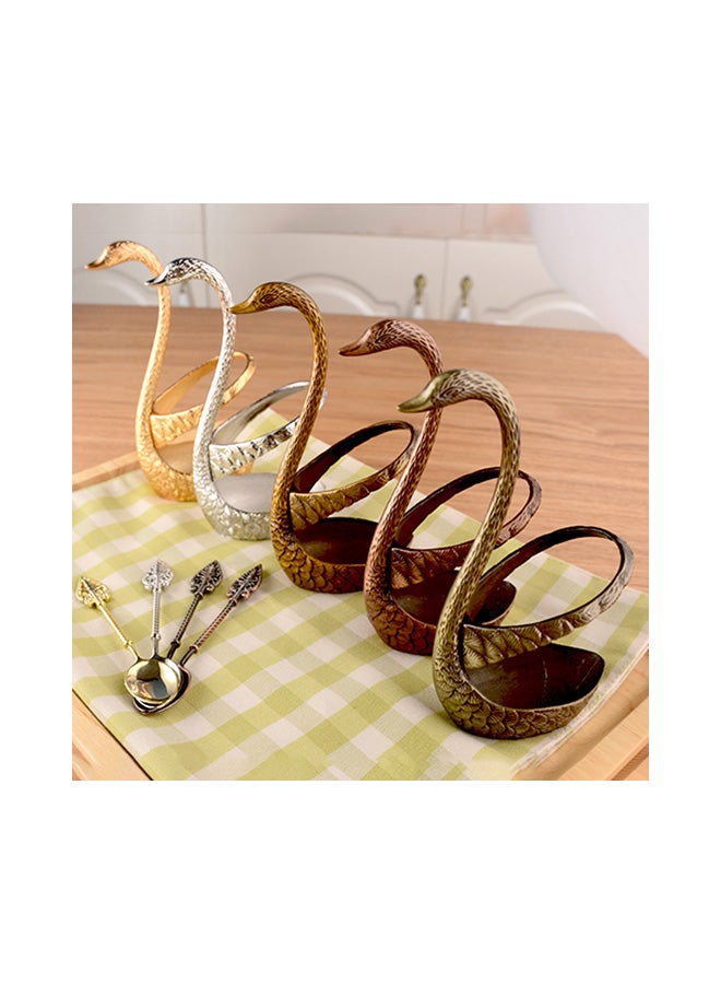 ماركة غير محددة - حامل أدوات المائدة، والمعالق، والشوك على شكل بجعة فضي 17x6x8Ø³Ù†ØªÙŠÙ…ØªØ± - Image 1