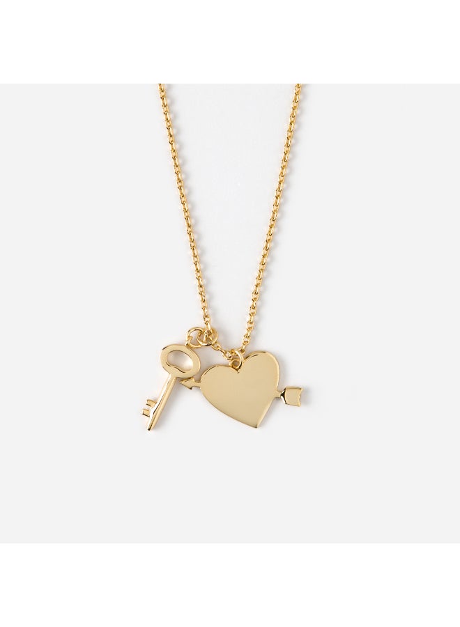 ORELIA LONDON Friend Forever Heart And Key Necklace - Image 2
