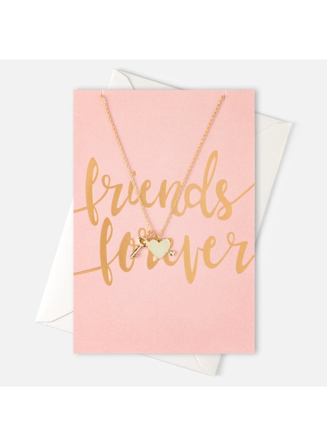 ORELIA LONDON Friend Forever Heart And Key Necklace - Image 3