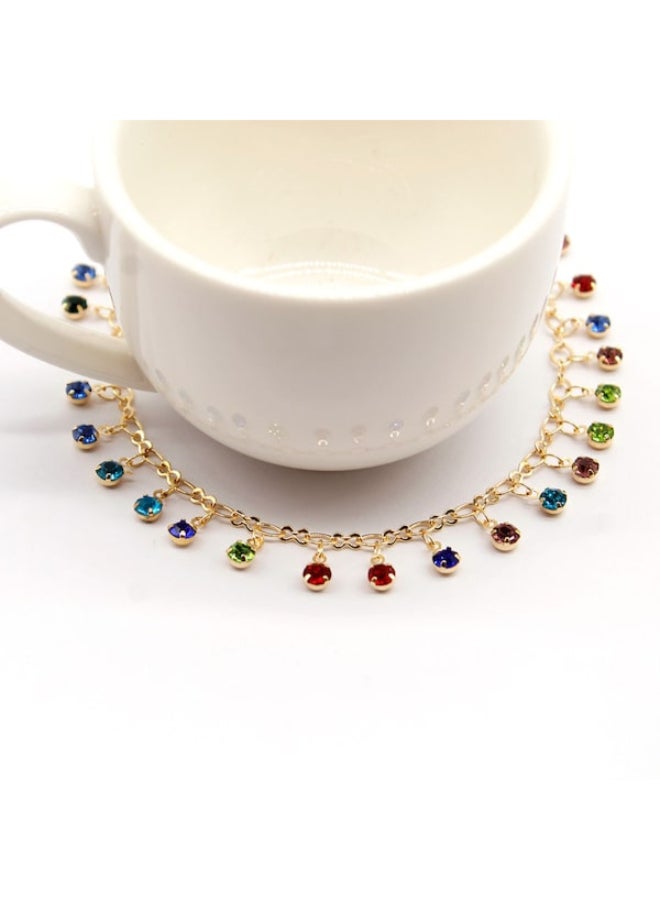 Beauenty - Ladylike Rhinestone Chain Anklet - Image 1