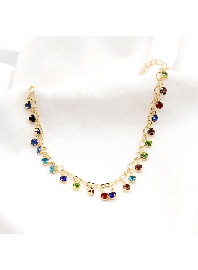 Beauenty - Ladylike Rhinestone Chain Anklet - Image 1