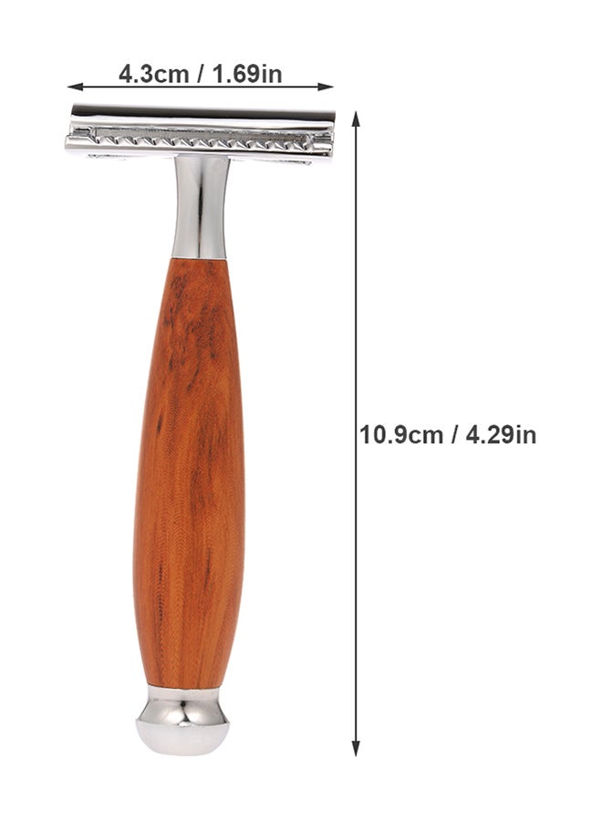 Generic - Double Edge Beard Manual Razor Brown 13.7x3.7x6.5cm - Image 1