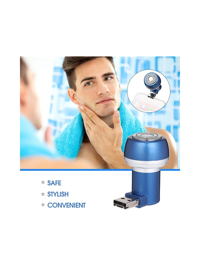 Portable Electric Mini USB Shaver Blue 6.5*3.5*6.5cm - Image 2