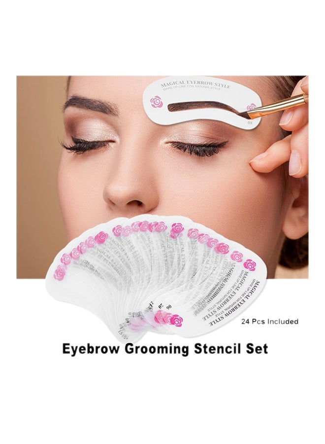 DALUCI 24-Piece Eyebrow Stencil Set White - Image 2