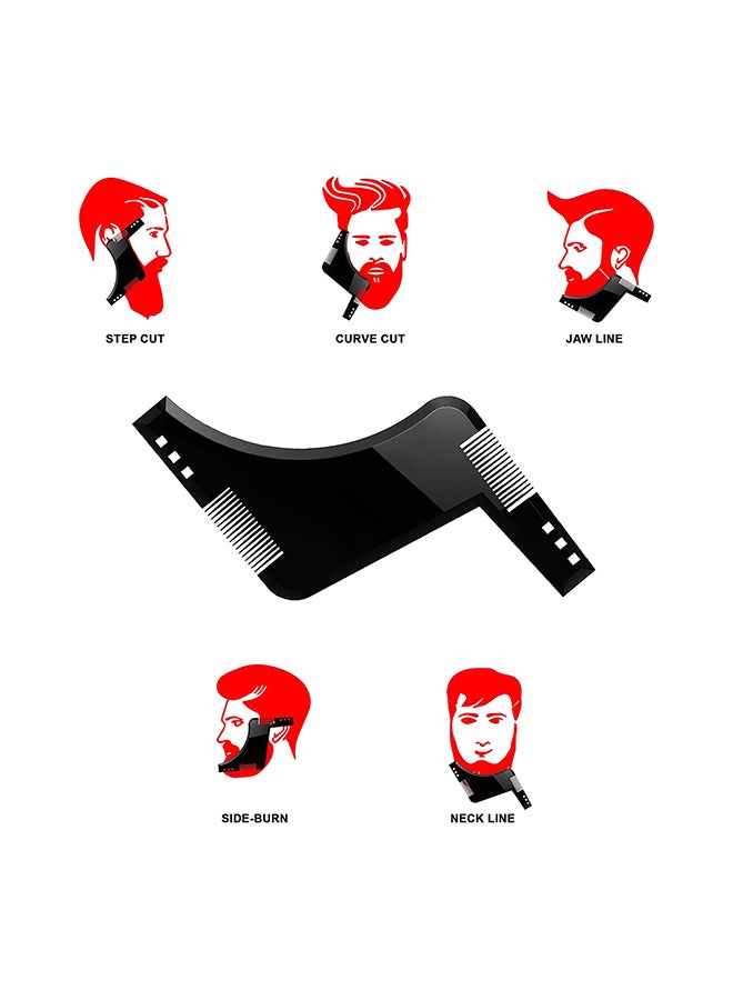 Double-Edged Beard Shaping Comb Black 17x0.3x11.4centimeter