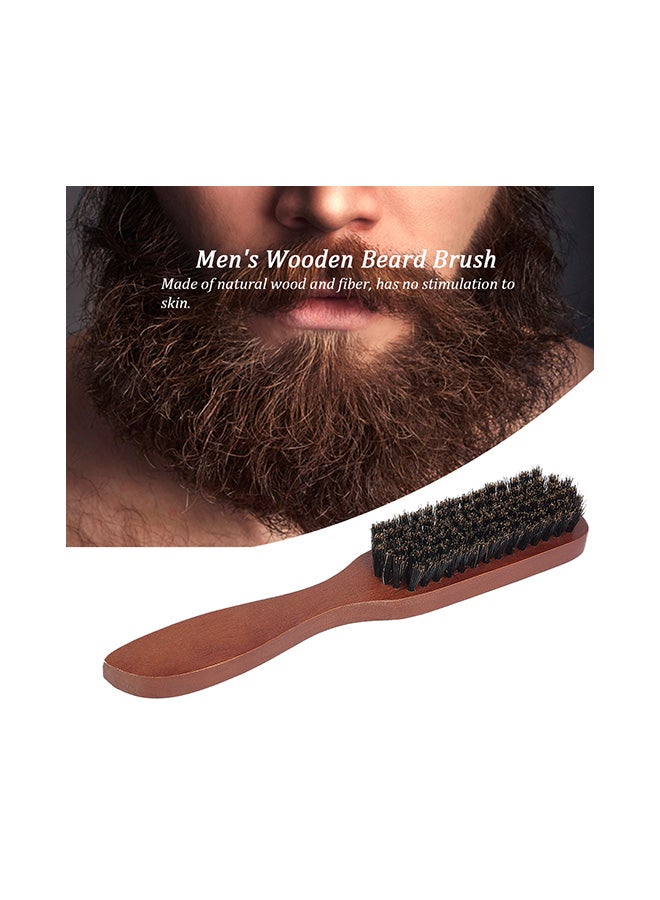 Beard Mustache Facial Wooden Hair Brush Brown 22x3x4cm - Image 2