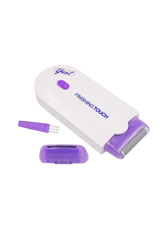 ماكينة إزالة الشعر بدون ألم تعمل باللمس وقابلة للشحن بنفسجي/أبيض 13x2x8سم - Image 1